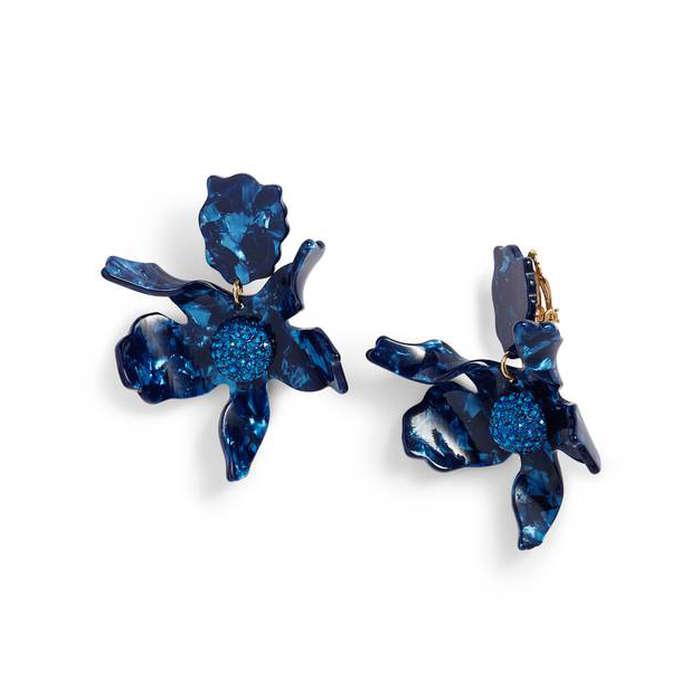 Lele Sadoughi Crystal Lily Clip-On Earrings