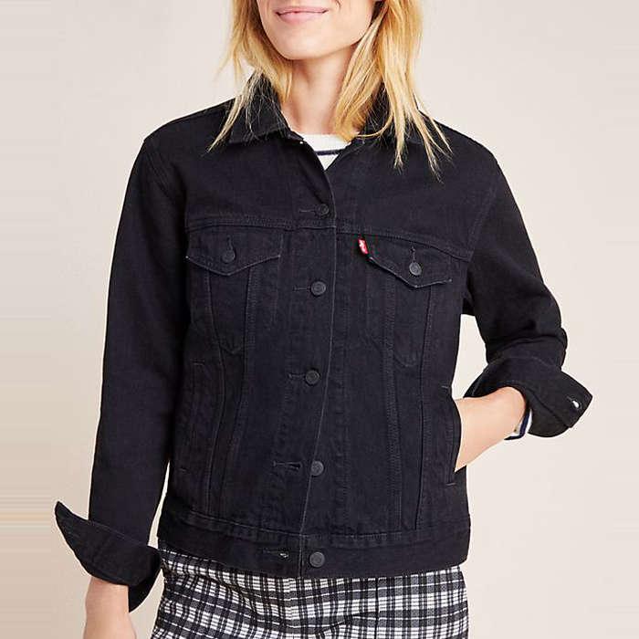 Levi's Ex-Boyfriend Denim Trucker Jacket In Forever Black