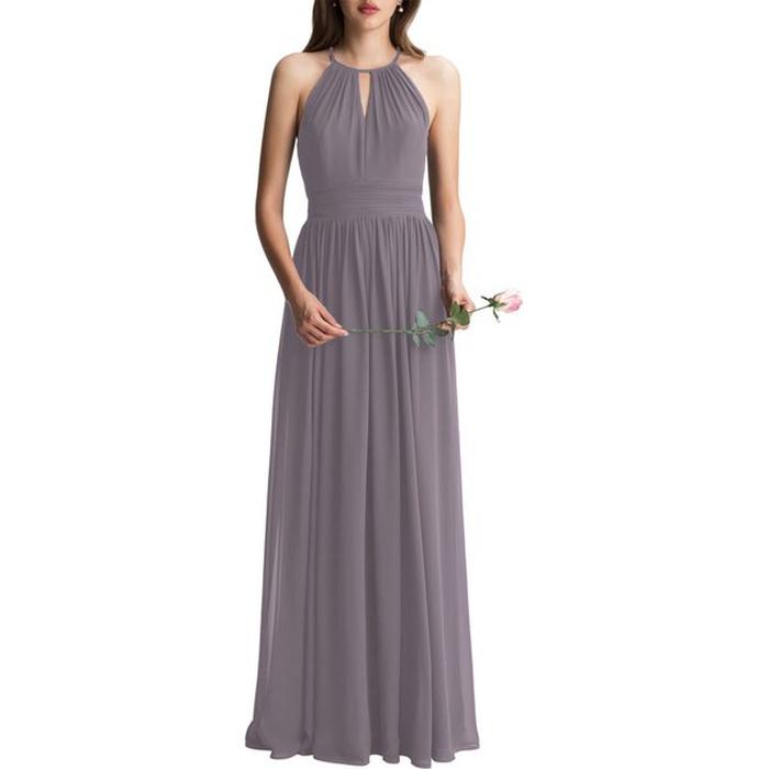 #Levkoff Keyhole Chiffon A-Line Gown