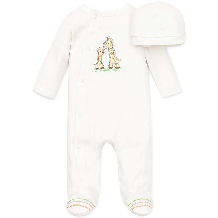 Little Me Baby 2 Piece Footie and Cap Set