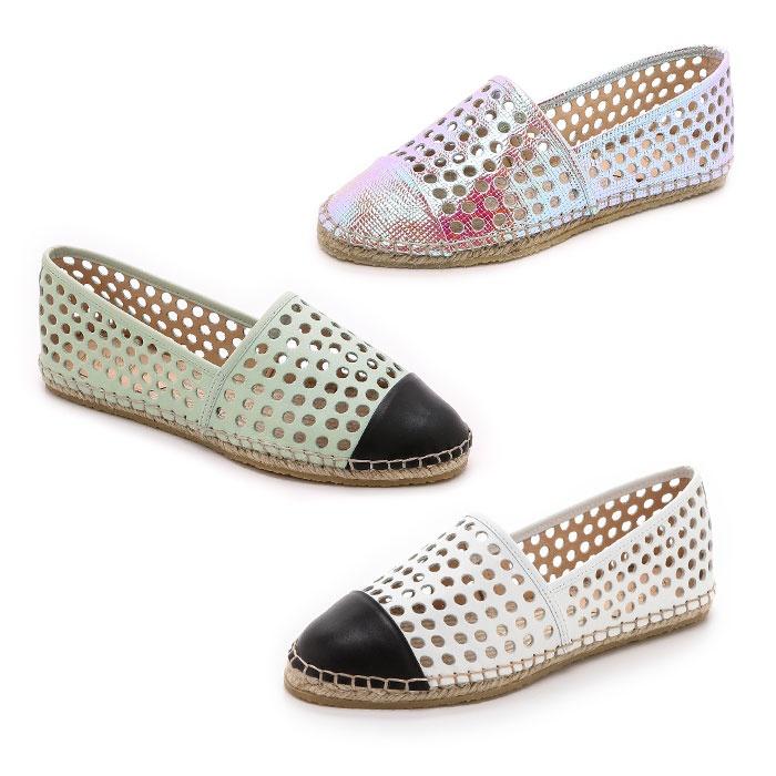 Loeffler Randall Mara Laser-Cut Leather Espadrille Flats