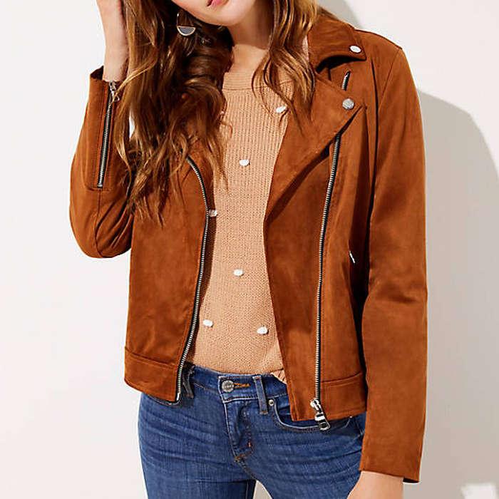 Loft Faux Suede Moto Jacket