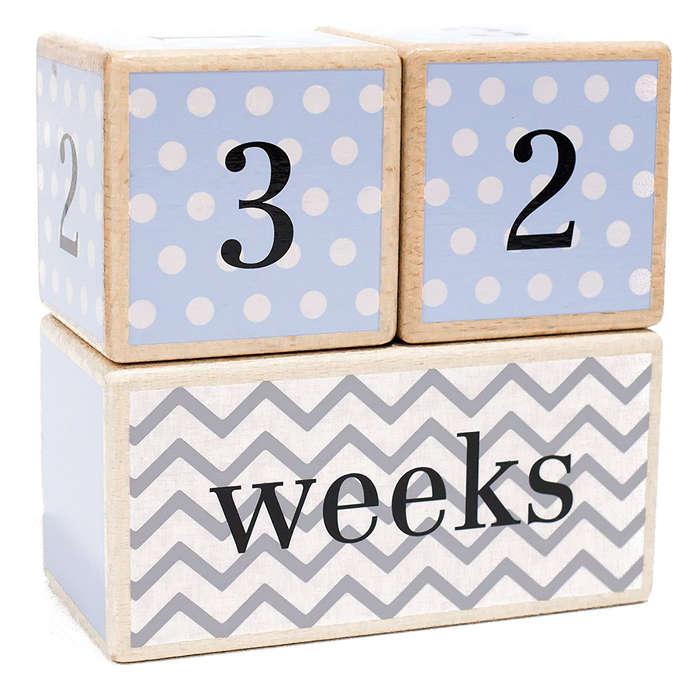 LovelySprouts Solid Wood Milestone Age Blocks