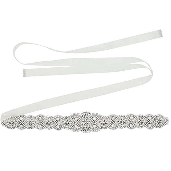 Lovful Bridal Crystal Rhinestone Braided Sash