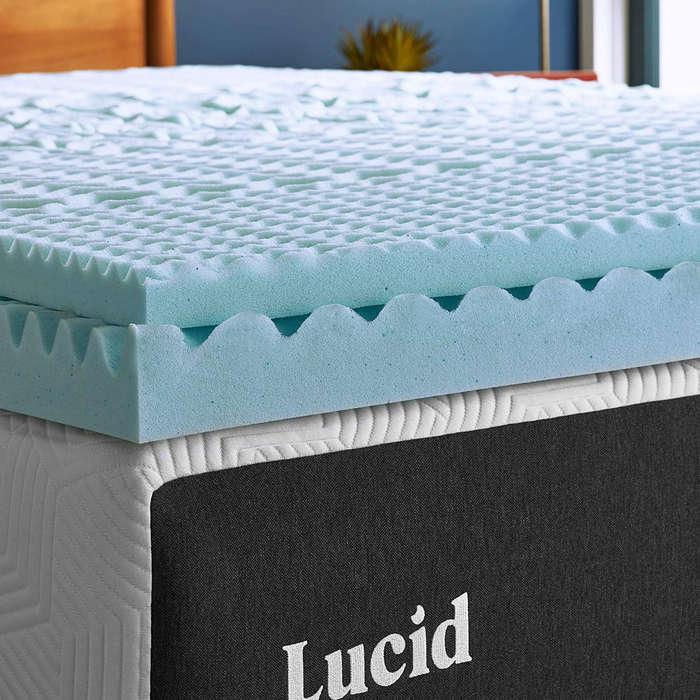 Lucid 2 Inch Zoned Gel Memory Foam Mattress Topper