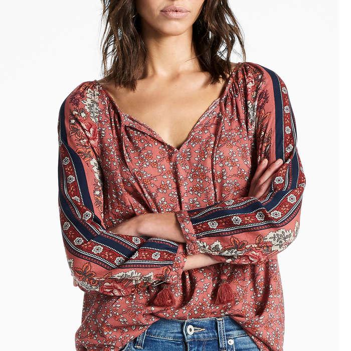 Lucky Brand Border Print Top