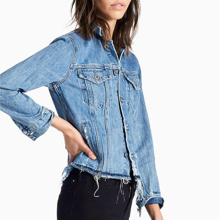 Lucky Brand Rip And Repair Tomboy Trucker Jacket