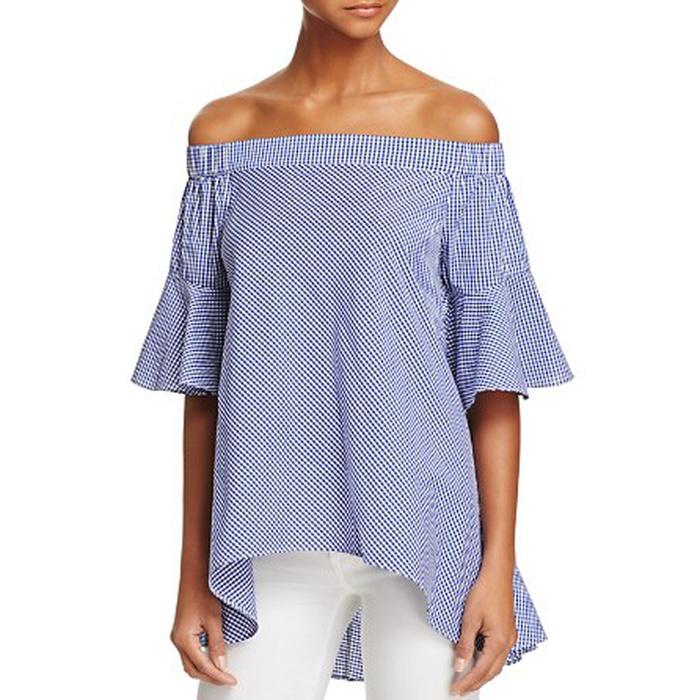 Lucy Paris Greta Gingham Off-The-Shoulder Top