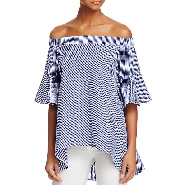 Lucy Paris Greta Gingham Off-the-Shoulder Top