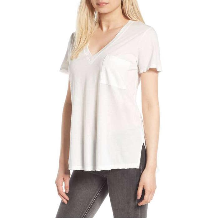 Lush Raw Edge Side Slit Tee