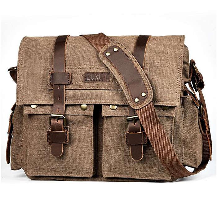 LUXUR Military Satchel Messenger Bag