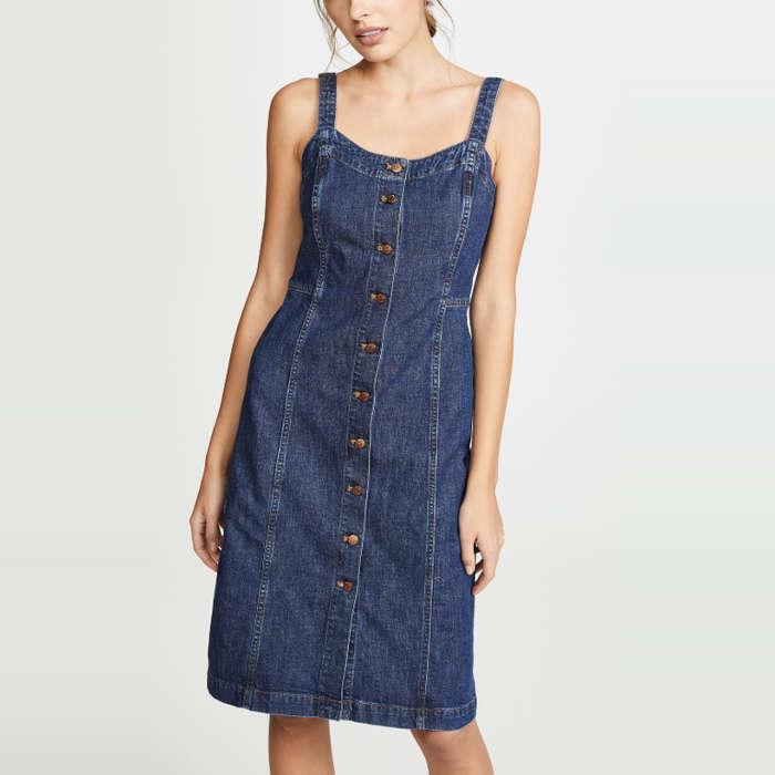 Madewell Denim Button Front Tank Dress