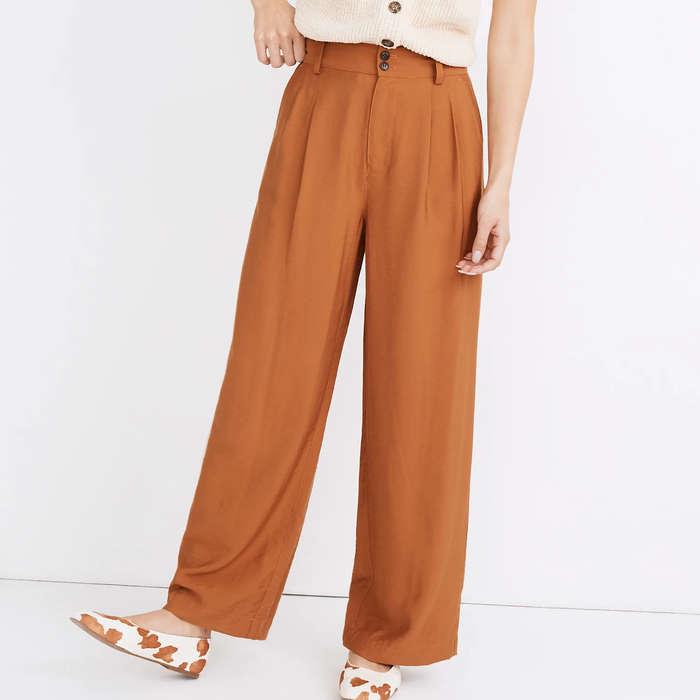 Madewell Drapey Pleated Wide-Leg Pants