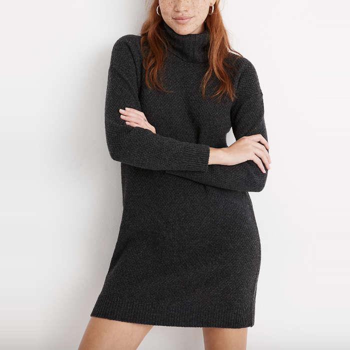 Madewell Foldover Turtleneck Sweater Dress