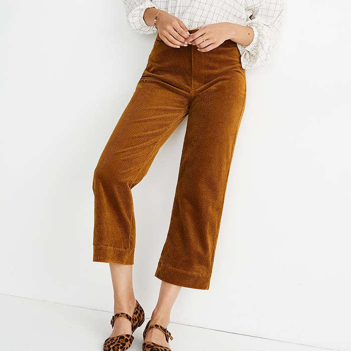 Madewell Slim Emmett Wide-Leg Crop Pants: Corduroy Edition