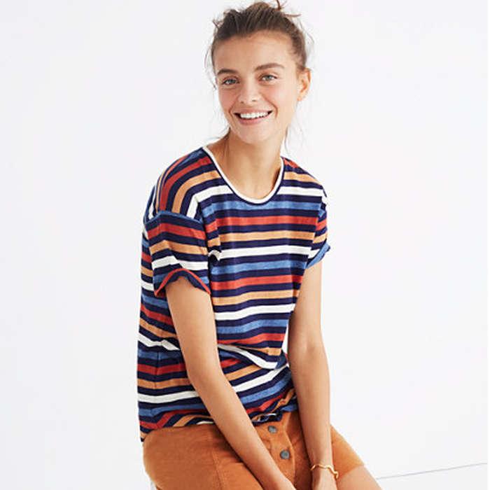 Madewell Whisper Cotton Crewneck Tee in Lennie Stripe