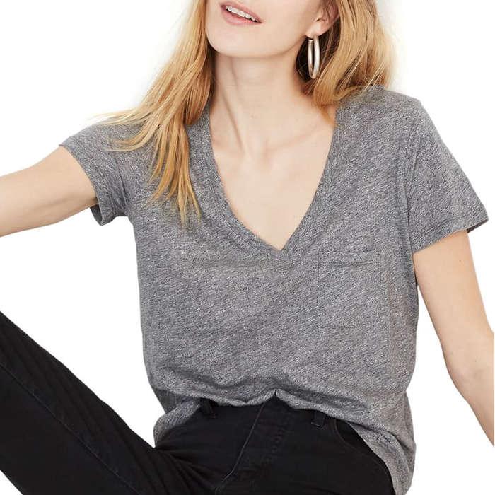 Madewell Whisper Cotton V-Neck Pocket Tee