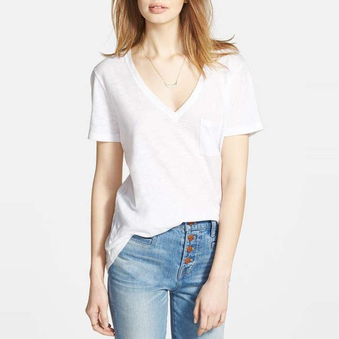 Madewell Whisper Cotton V-Neck Pocket Tee