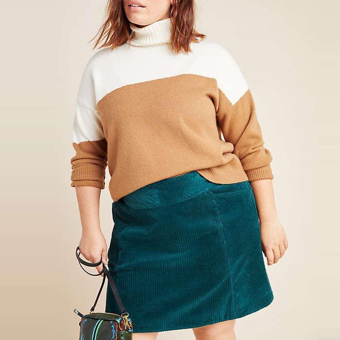 Maeve Corduroy Velvet Mini Skirt