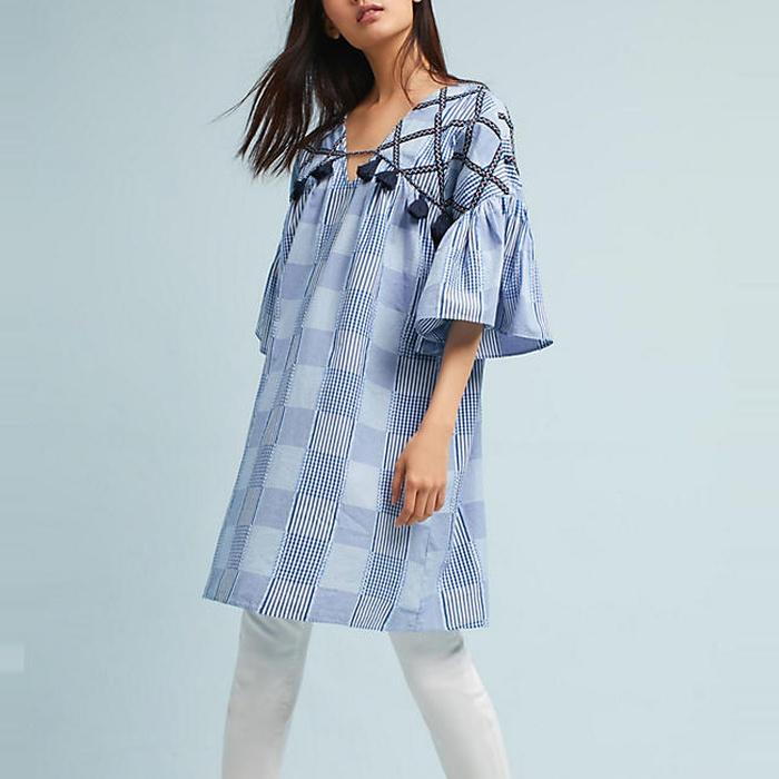 Maeve Tatum Embroidered Tunic Dress