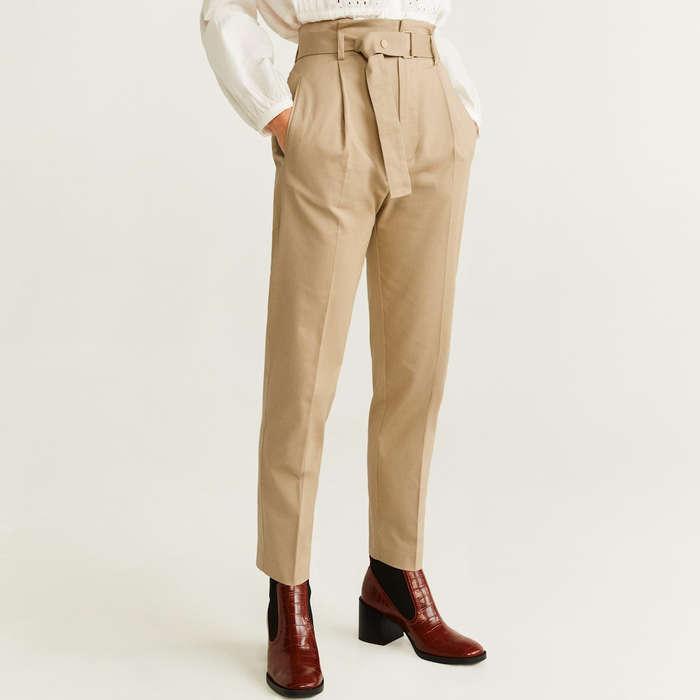 Mango Belt Straight-Fit Trousers