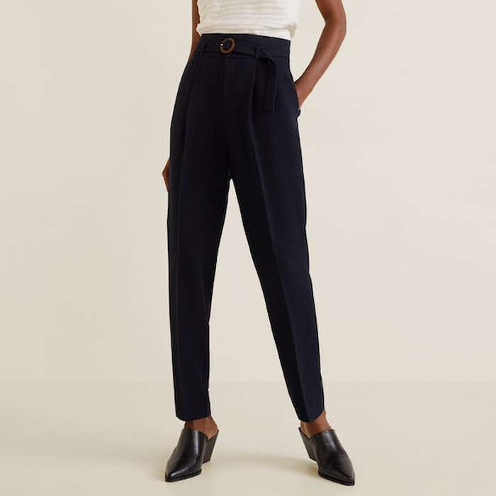 Mango Belt Straight-Fit Trousers