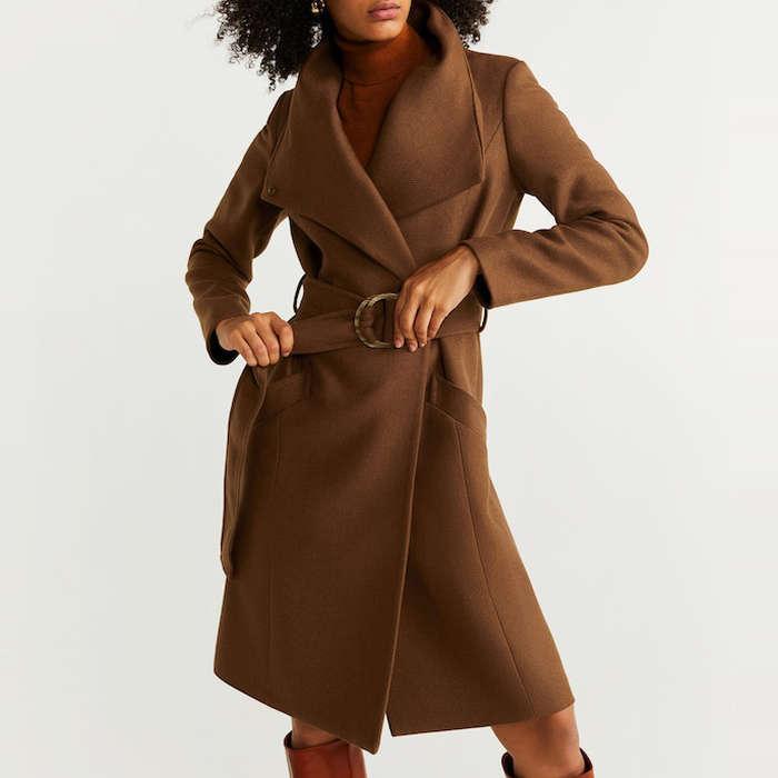 Mango Belted Wool Coat