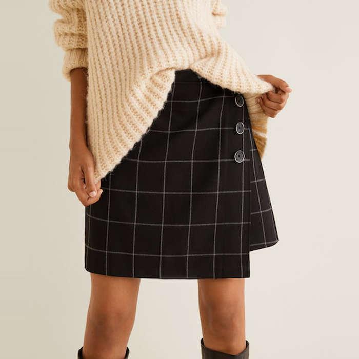 Mango Check Miniskirt