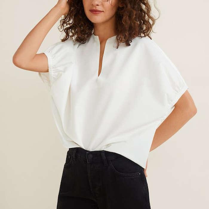 Mango Elastic Sleeve Blouse