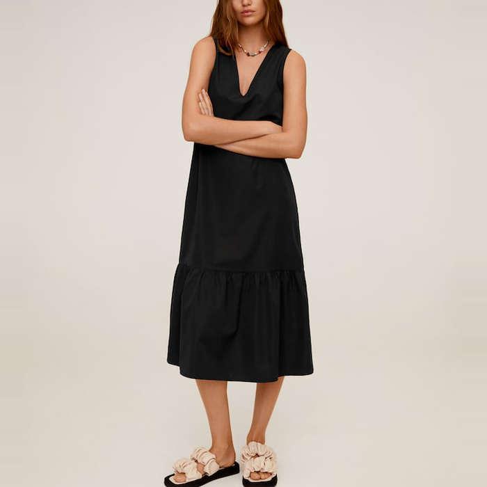 Mango Fluted Hem dress