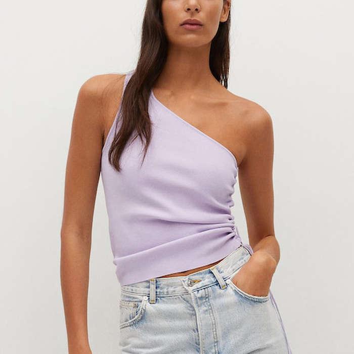 Mango One Shoulder Asymmetric Design Top