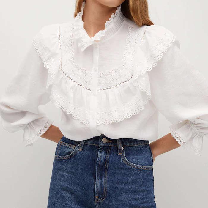 Mango Openwork Detail Blouse