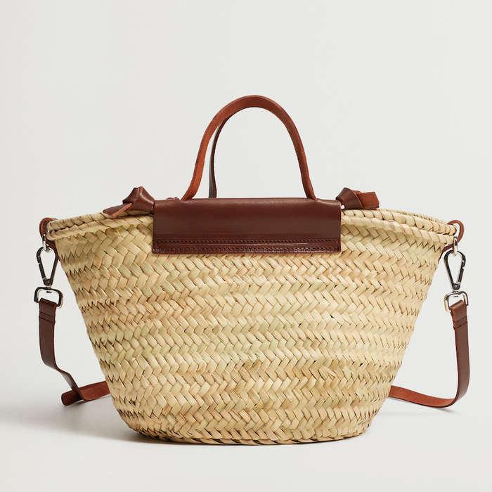 Mango Raffia Basket Bag