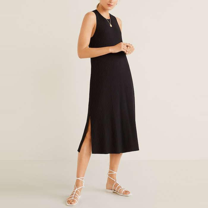 Mango Ribbed Midi Dress