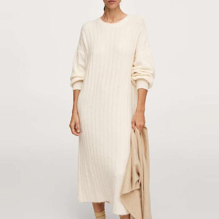 Mango Ribbed Midi Dress