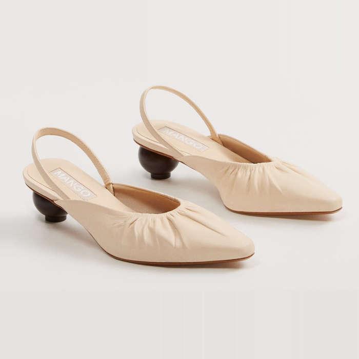 Mango Slingback Leather Shoes