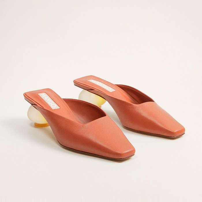 Mango Slingback Leather Shoes