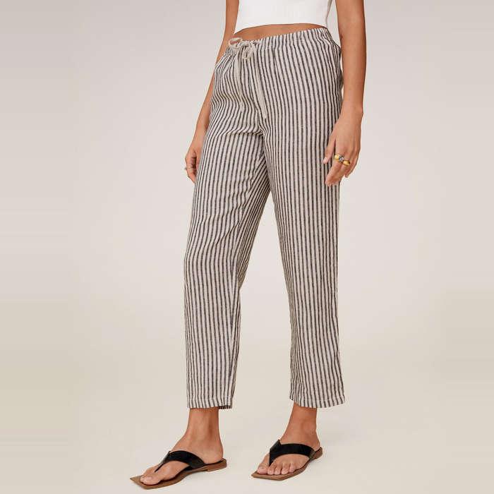 Mango Straight Linen-Blend Pants