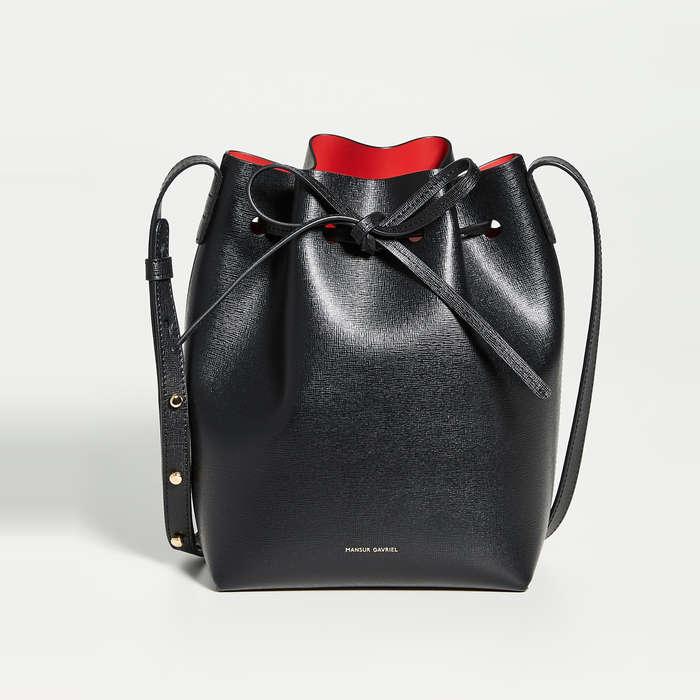 Mansur Gavriel Mini Leather Bucket Bag