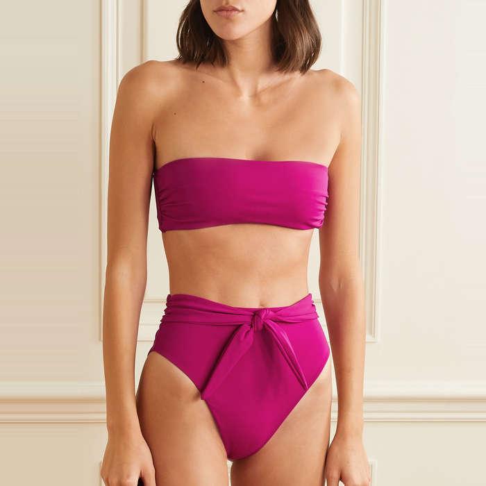 Mara Hoffman Abigail Bandeau Bikini Top And Goldie High Waisted Bikini Bottoms