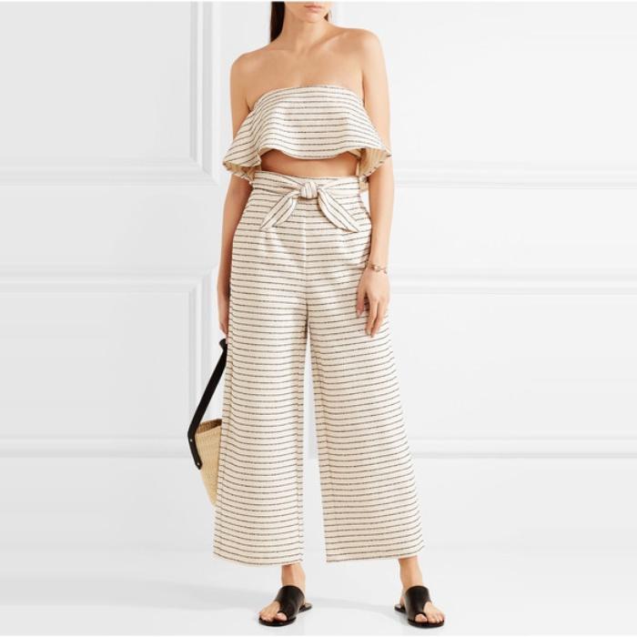 Mara Hoffman Striped Wide-Leg Pant and Bandeau Top