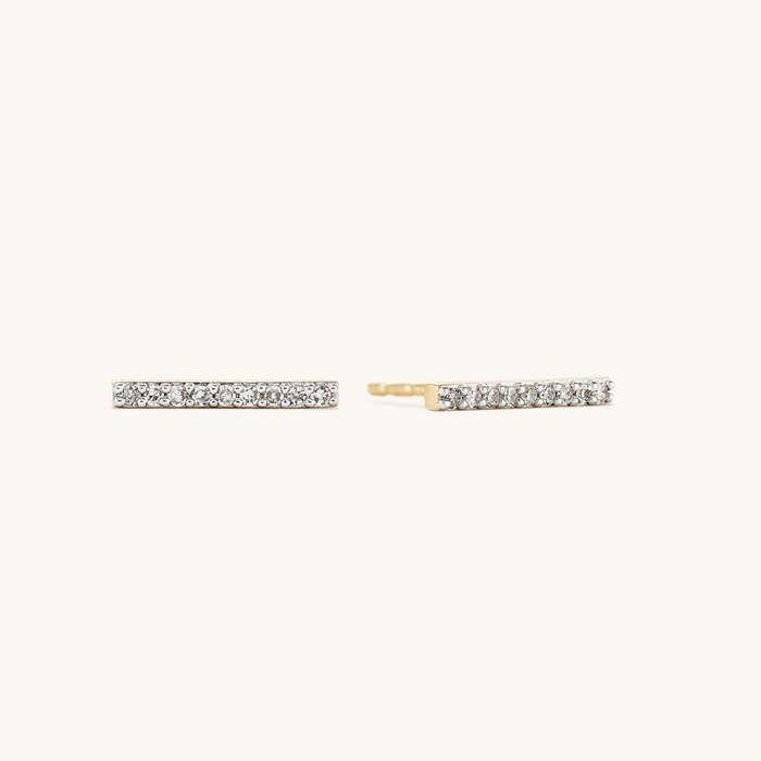 Mejuri Pave Diamonds Long Bar Studs