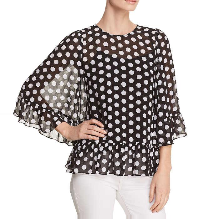 MICHAEL Michael Kors Polka-Dot Ruffle Top