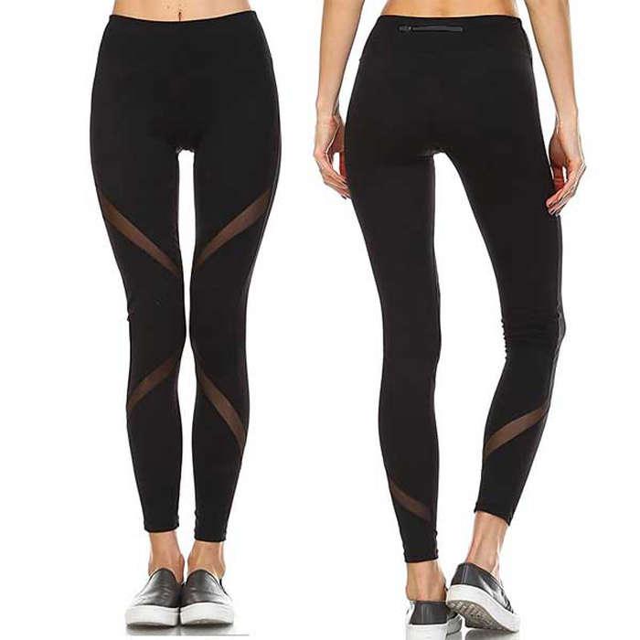 Mono B Performance Activewear Leggings with Mesh Panels