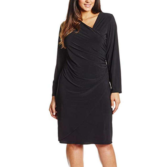 MSK Women's V-Neck Faux-Wrap Dress