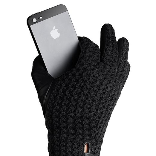 Mujjo Leather Crochet Touchscreen Gloves