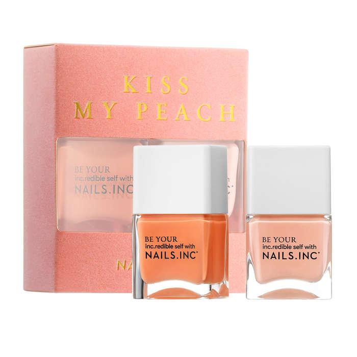 Nails Inc. Kiss My Peach Duo Nail Set in Hot Fuzz/Peach Tease