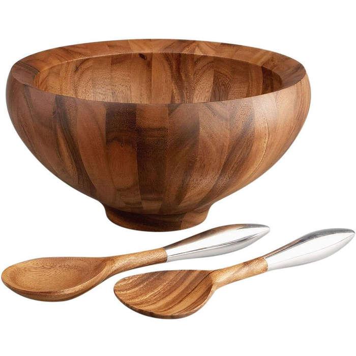 Nambé Yaro Acacia-Wood Salad Bowl