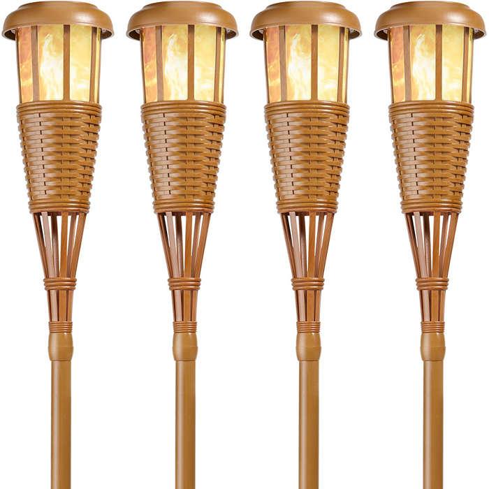 Newhouse Lighting Solar-Powered Flickering Flame Outdoor Island Torches