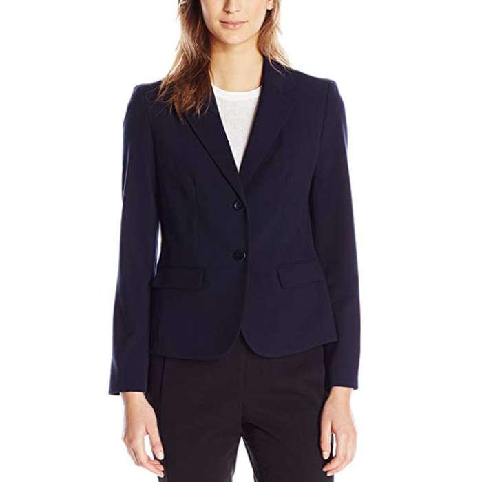 Nine West Two Button Bi Stretch Notch Suit Jacket